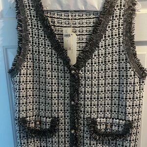 Flat White Tweed Sweater Vest